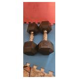 2 new hand weights  20lbs each