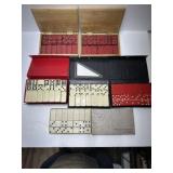 Lot of six sets of vintage dominoes.