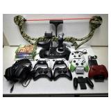 LARGE GAMING LOT. GAMES CONTROLLERS UNTESTED