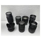 LOT OF 7 CAMERA LENS MAMIYA, VIVITAR, ALBINAR