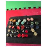 Group of 17 pair of vintage clip on earrings