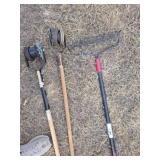 Two edgers and a yard rake
