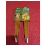 2 vtg beer taps, smittlefest, thirsty goat