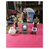 Collectible lot, Thor beetles, hand painted egg,