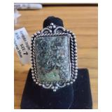 Kambaba Jasper ring size 7 German Silver NEW