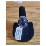 Amethyst ring size 9 German Silver NEW