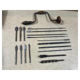 VTG Wood Grip HAND DRILL with Assorted  Bits