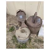 Three vintage cans rusty