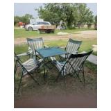 Camping table w/ 4 chairs fold up set