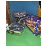 2 die cast metal black bird & 3 famous basketball