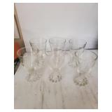 6 vtg Anchor Hocking beaded footed juice glasses