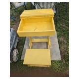 Kid's vintage yellow fold up desk