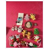 1 turquoise earring, x pin and a pair of