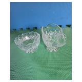Pair of crystal creamer& open sugar bowl