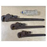 3pc RIDGID TOOLS OFFSET STEEL PIPE WRENCHES