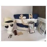 Ladies cowboy style hat w/sunglasses & beach bag