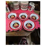5 Coca-Cola, Santa bowls, plastic
