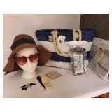 Sun Hat w/sunglasses & Beach bag