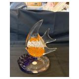 6ï¿½  partylite, art glass candle fish holder