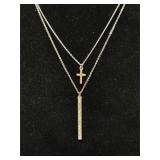 2 strand cross necklace