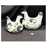 Lot of 2 chickens, one is canister