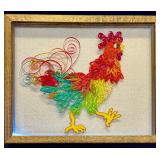 Farmhouse Style Quilled Rooster in wood Frame 11ï¿½
