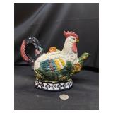 8ï¿½ vintage 1998 CBK Ltd ceramic rooster teapot