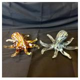 Lot of 2 art Glass octopus