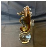 7ï¿½ Vintage Handmade Art Glass Seahorse