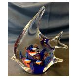 Large art glass angelfish aquarium 7ï¿½ x 7ï¿½