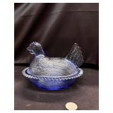 8ï¿½ light blue glass Hen and nest