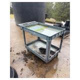 Rolling work cart, plastic needs wheel repaired