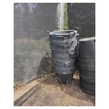 Lot of 35 plus 10 gallon pots with handles