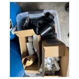 Box of PVC fittings and more