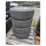 Set of four rimmed tires size in photos