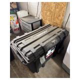 Large husky work box with labels and advertising