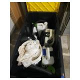 Tote of Grow Chems and Sprayer