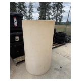 Large white polyethylene water tank