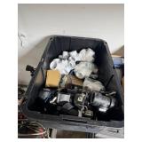 Large tote of pipe fittings, connectors, and more