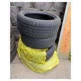 Stack of four 205 50 R17 tires