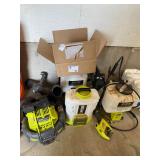 Ryobi Blowers and Sprayers, Batteries, Charger