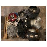Pallet of inline fans, suspension wire, electrical