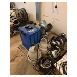 Lot with dehumidifier lights and fans