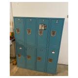 Bank of 8 Blue Lockers