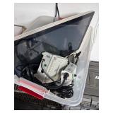 Tote with monitor, controller, power hub