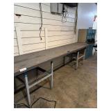 Large work table with Vise