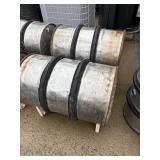 Lot of 2 55g metal coca-Cola barrels with stand