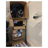 lot of wires extension cords, clips, more