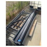 Disassembled metal shelf rack