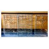 Lot of 3 leaded glass panels/windows